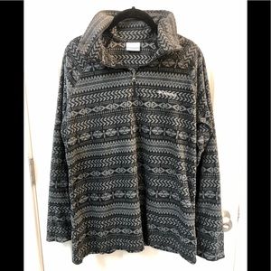 Columbia 3/4 Zip Light Fleece Grey Black XL